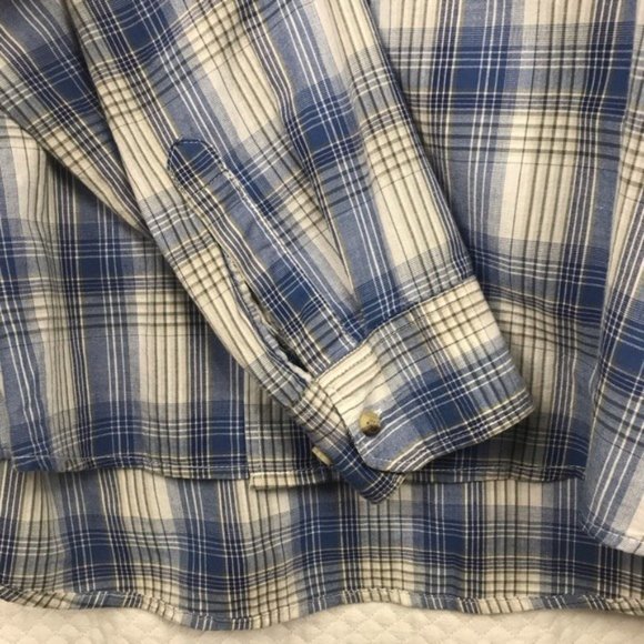 Lee Dungarees Blue/Gray Plaid Long Sleeve XL - Picture 8 of 8